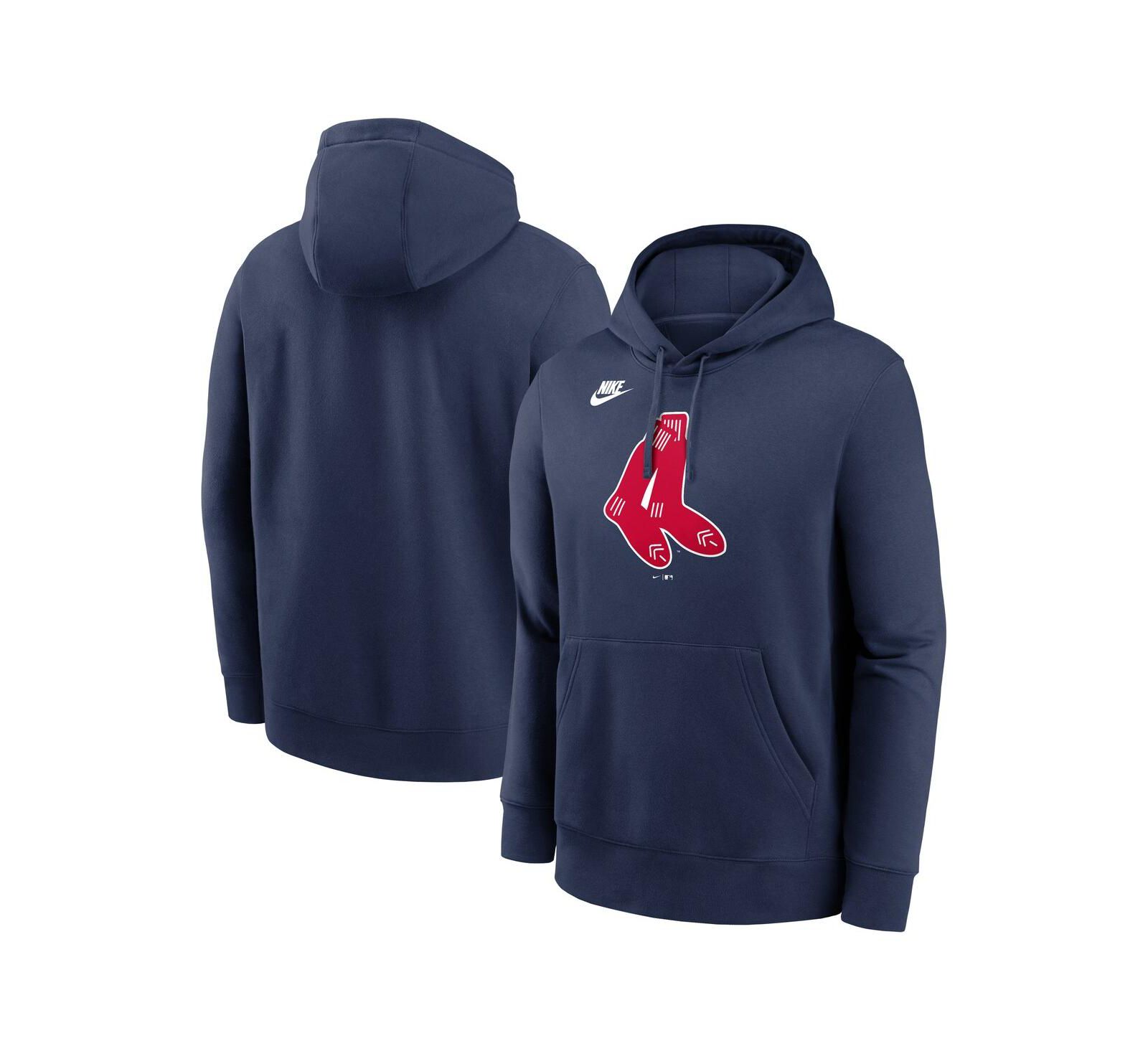 Nike Men's Navy Boston Red Sox Cooperstown Collection Logo Club Pullover Hoodie