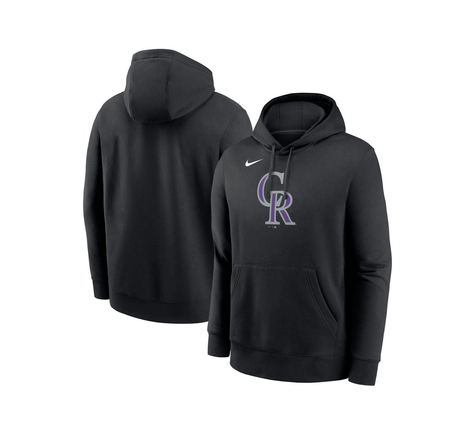 Nike Men's Black Colorado Rockies Logo Club Fleece Pullover Hoodie