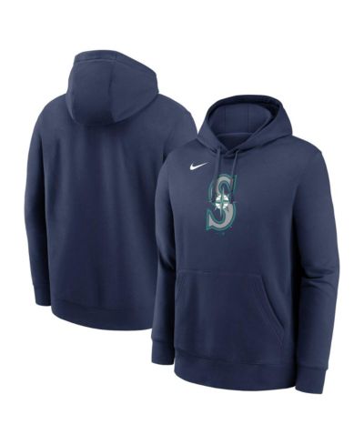 Nike Men's Navy Seattle Mariners Logo Club Fleece Pullover Hoodie