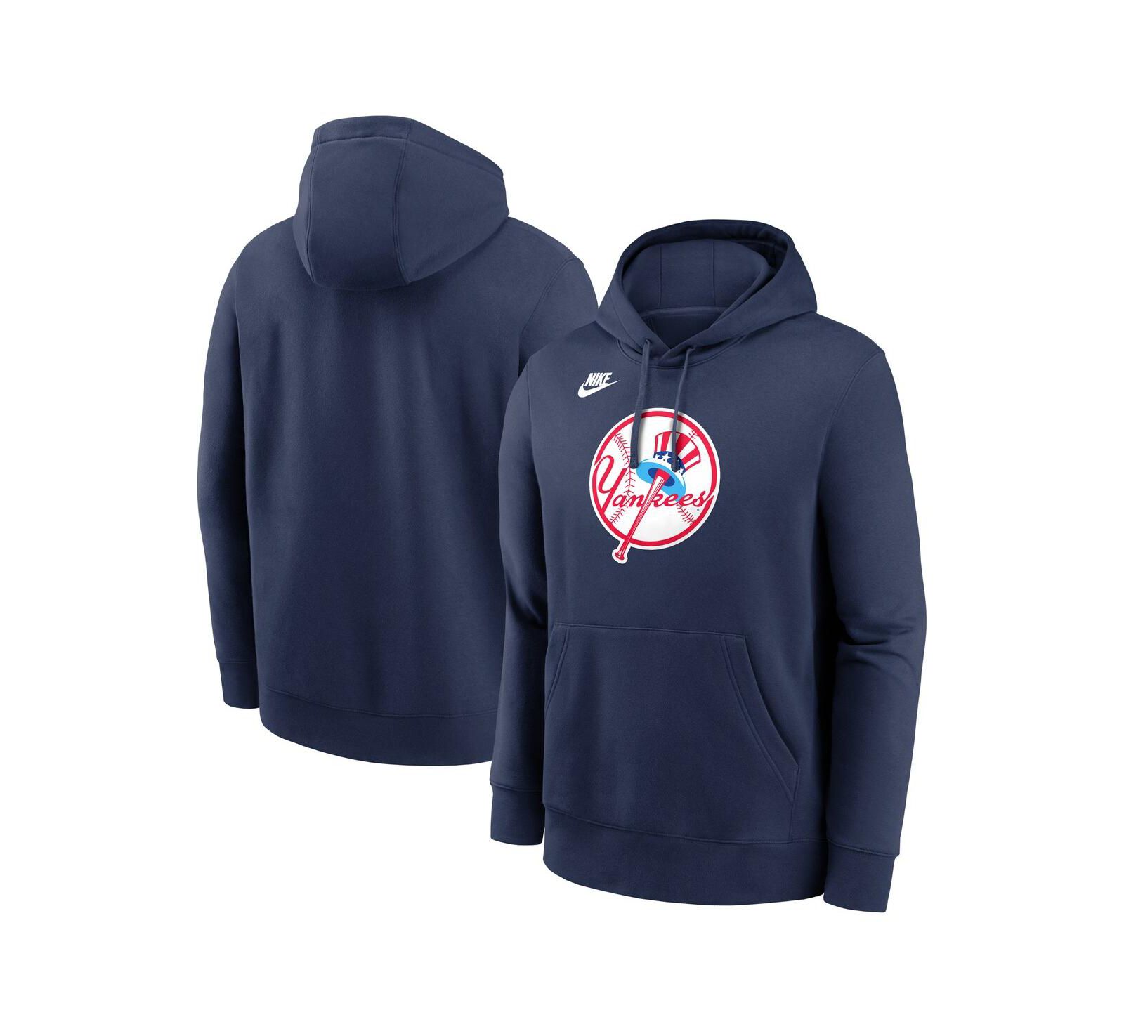 Nike Men's Navy New York Yankees Cooperstown Collection Logo Club Pullover Hoodie
