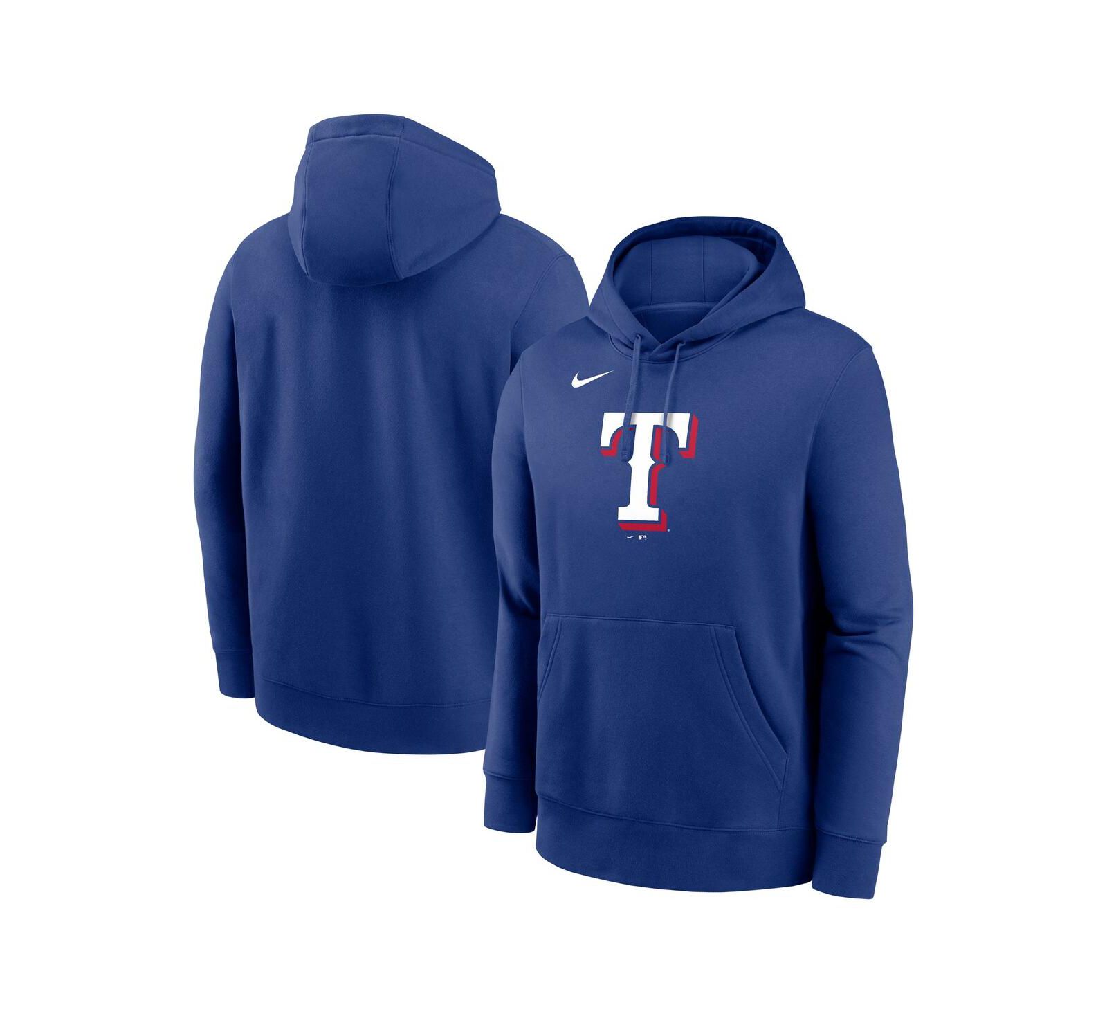 Nike Мужское синее худи pullover Club Fleece с логотипом Texas Rangers
