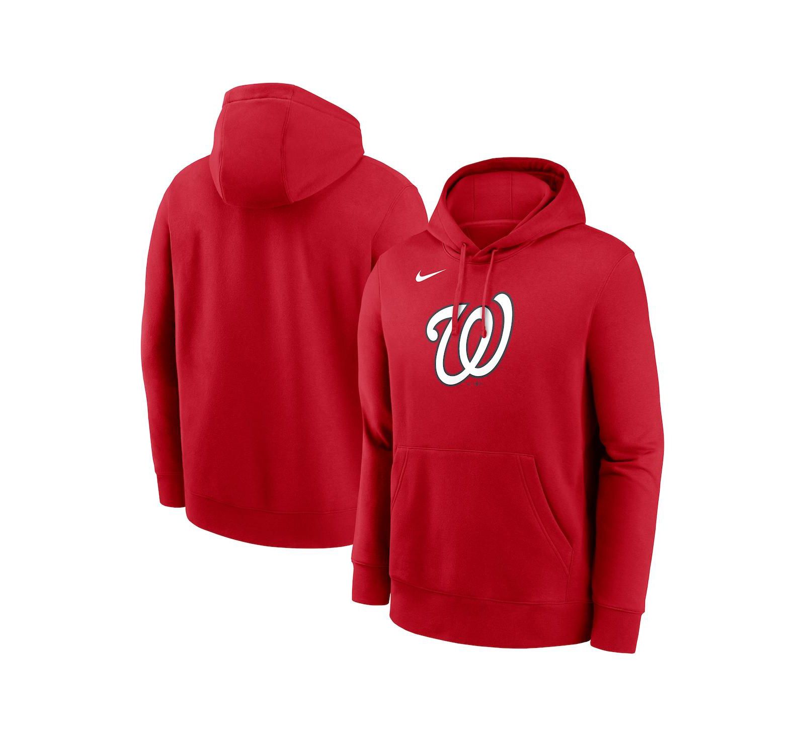 Мужское худи Nike Red Washington Nationals Logo Club Fleece Pullover
