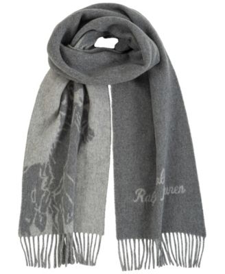 Мужской кашемировый шарф с большим логотипом Polo Ralph Lauren