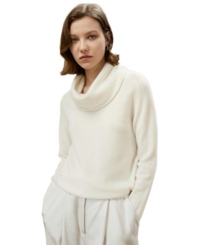LILYSILK Women's Cashmere Cowl Neck Sweater