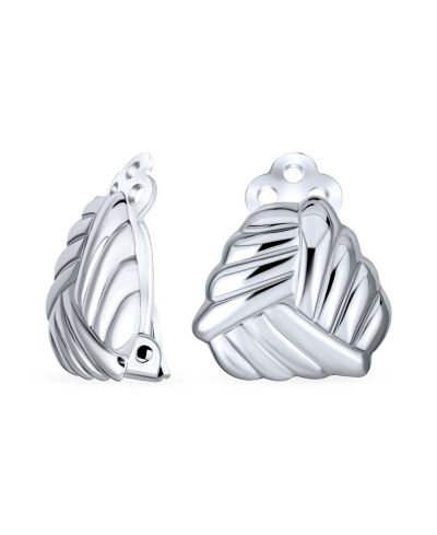 Серьги Bling Jewelry.925 Sterling Silver Geometric Twist Love Knot Clip On