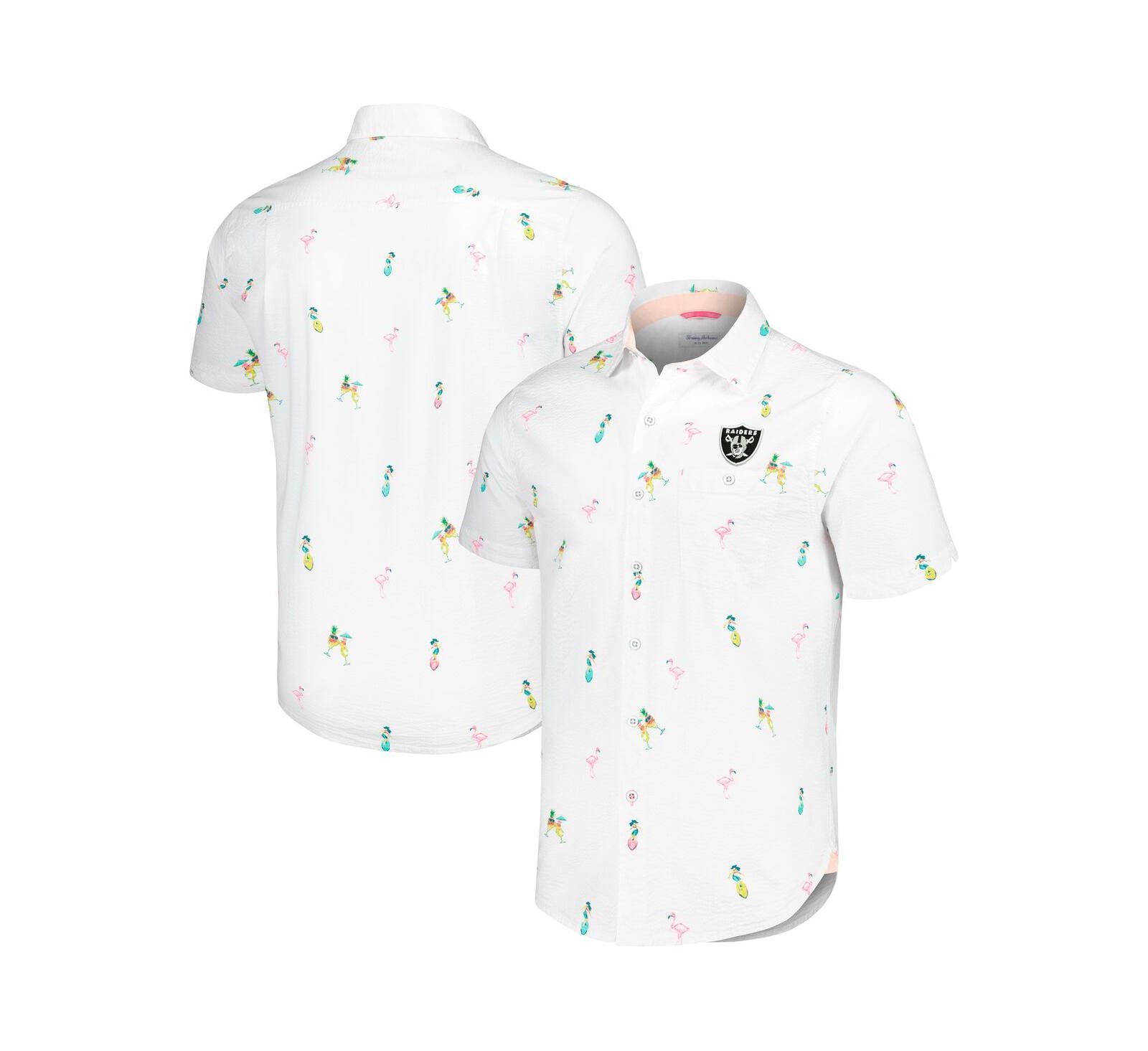 Tommy Bahama Men's Las Vegas Raiders Nova Wave Flocktail Button-Up Shirt