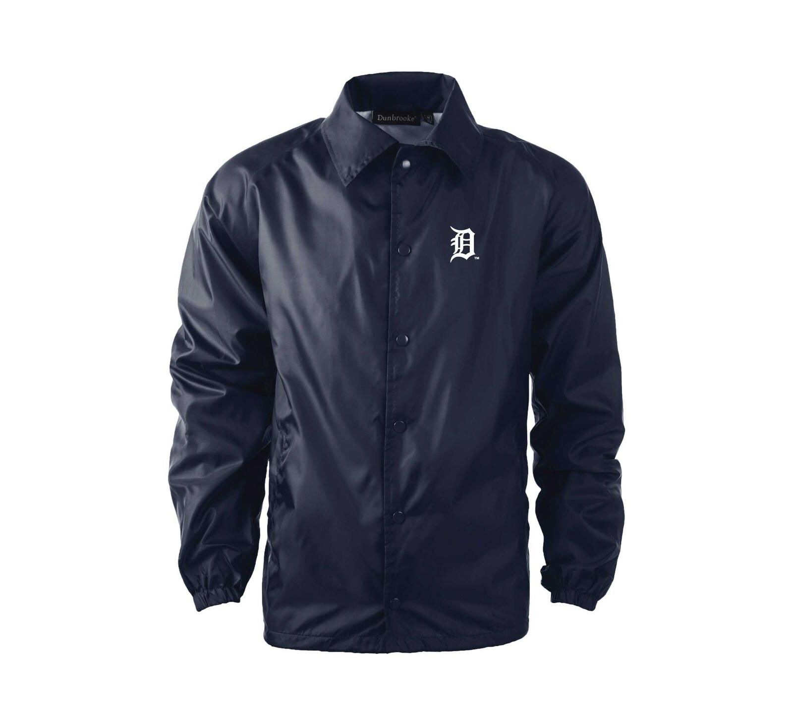 Dunbrooke Men's Detroit Tigers Coach's Raglan Full-Snap Windbreaker Jacket