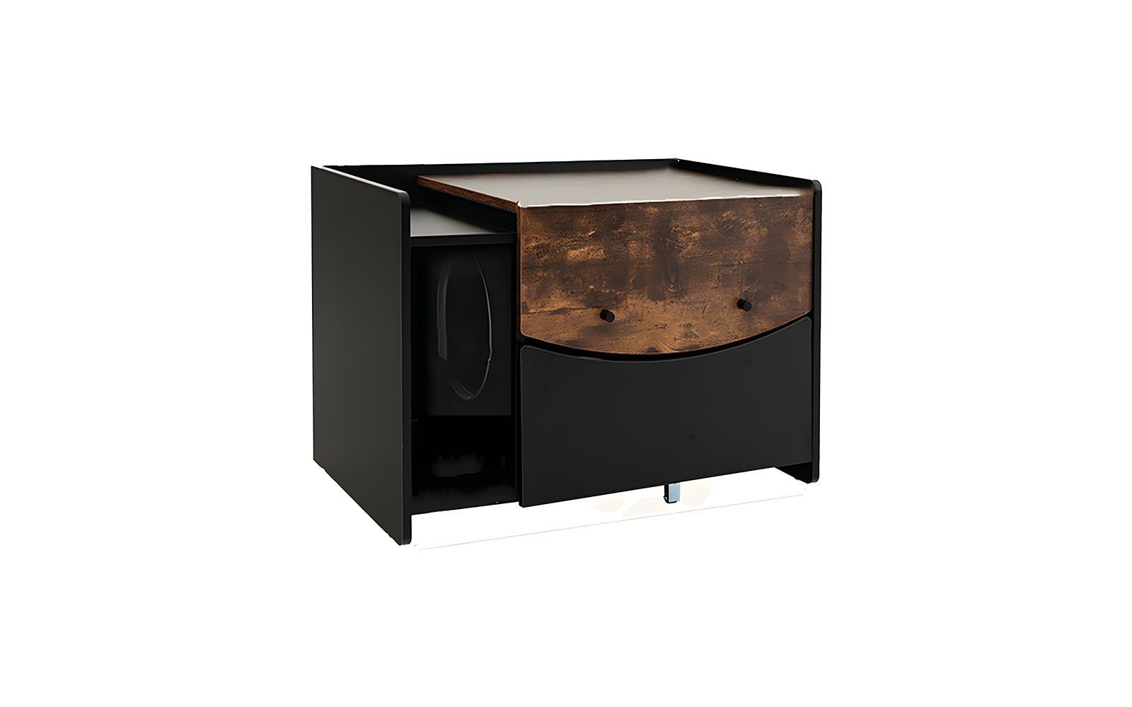 Slickblue Cat Litter Box Enclosure with Pull-out Drawer-Black