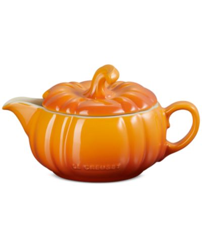 Le Creuset Stoneware Pumpkin 14-Oz. Gravy Boat with Lid
