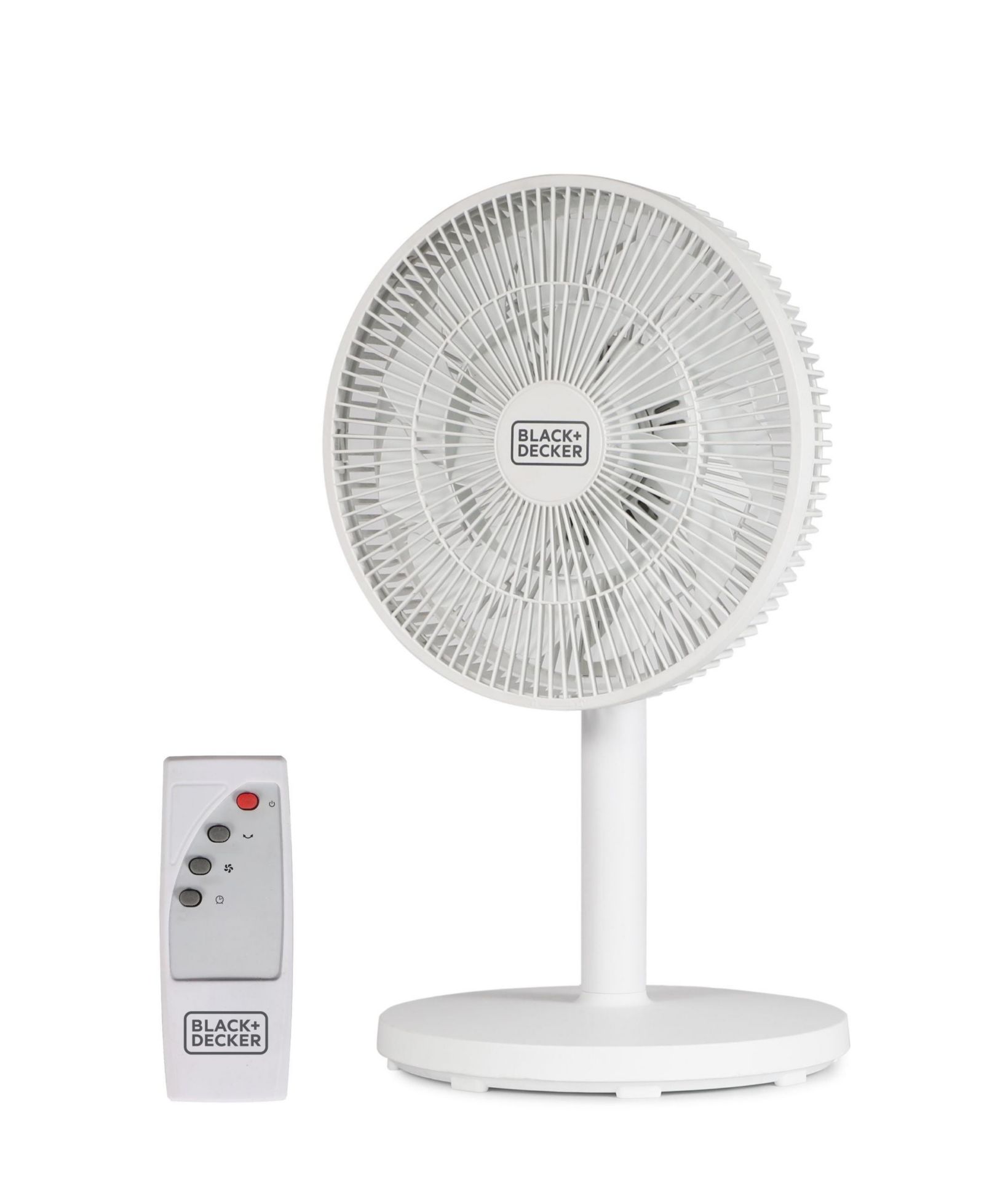 BLACK+DECKER 12-Inch Dual Blade Table Fan with Remote, 3 Speed Settings White