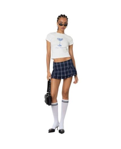 Edikted Women's Ara Plaid Pleated Skirt
