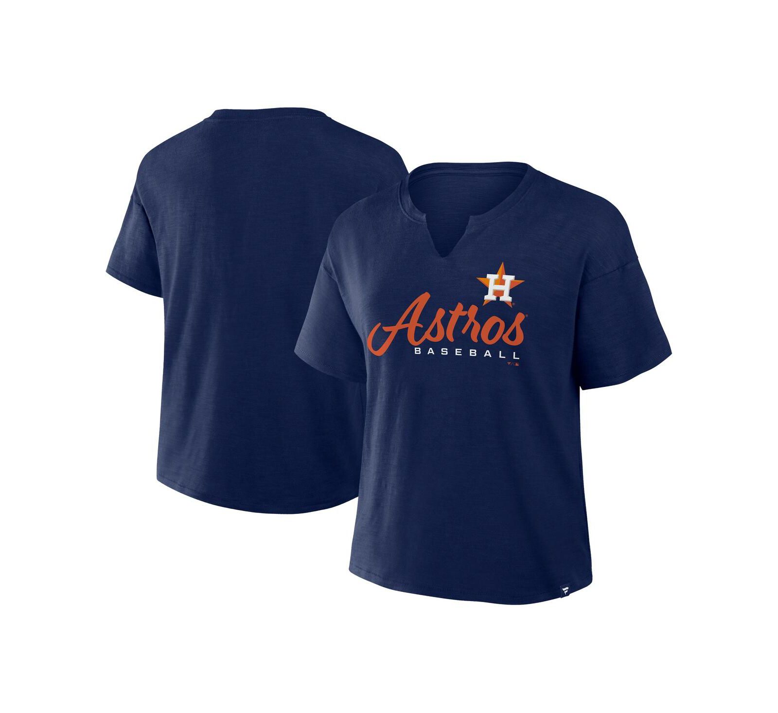 Футболка Fanatics Women's Navy Houston Astros Fan Fave Stadium Slub Boxy