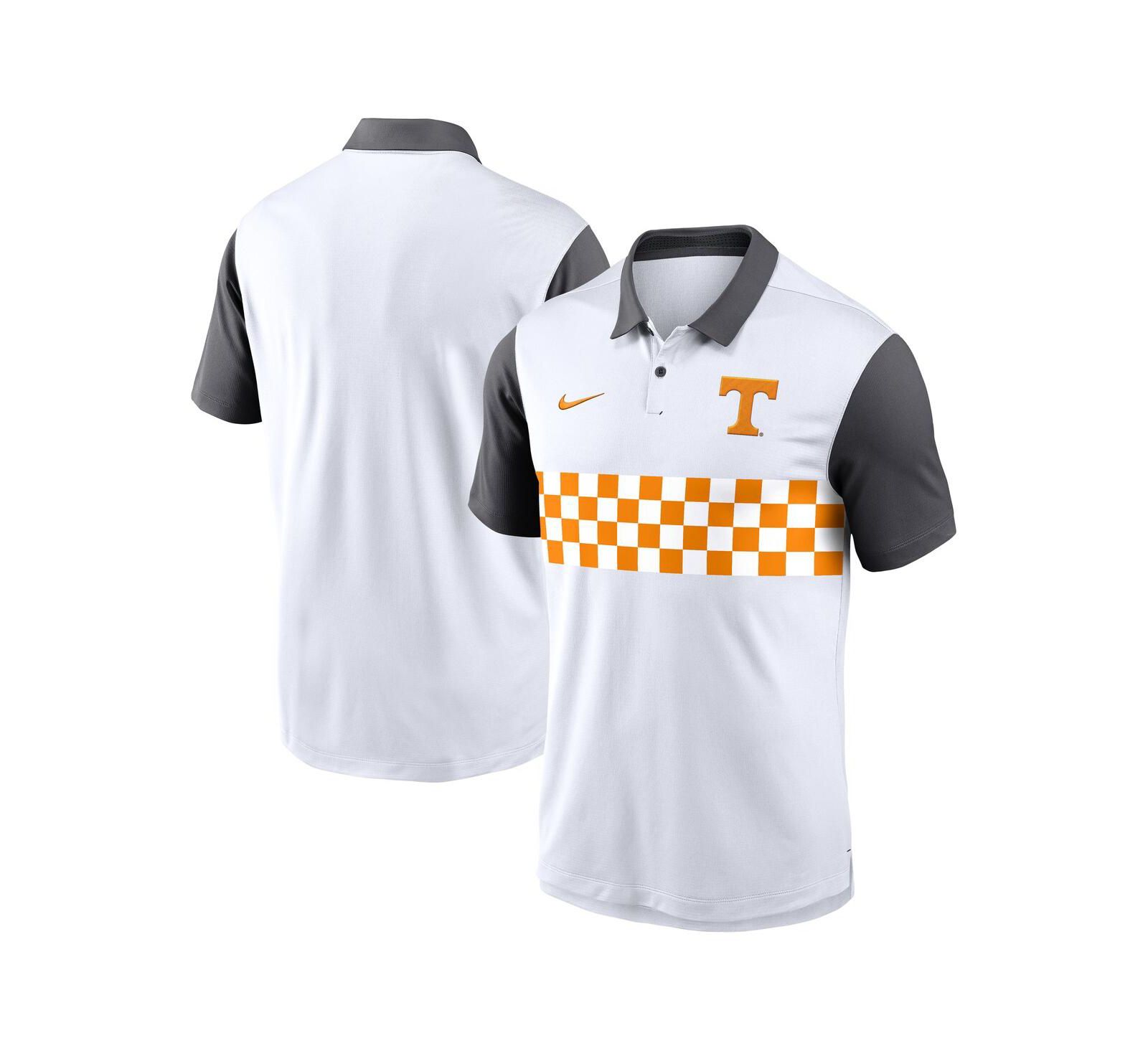 Nike Men's White Tennessee Volunteers Campus Pattern Vapor Performance Polo Shirt