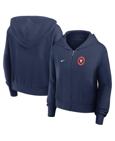 Женская укороченная куртка Nike Navy Houston Astros Cropped Chill Full-Zip Hooded