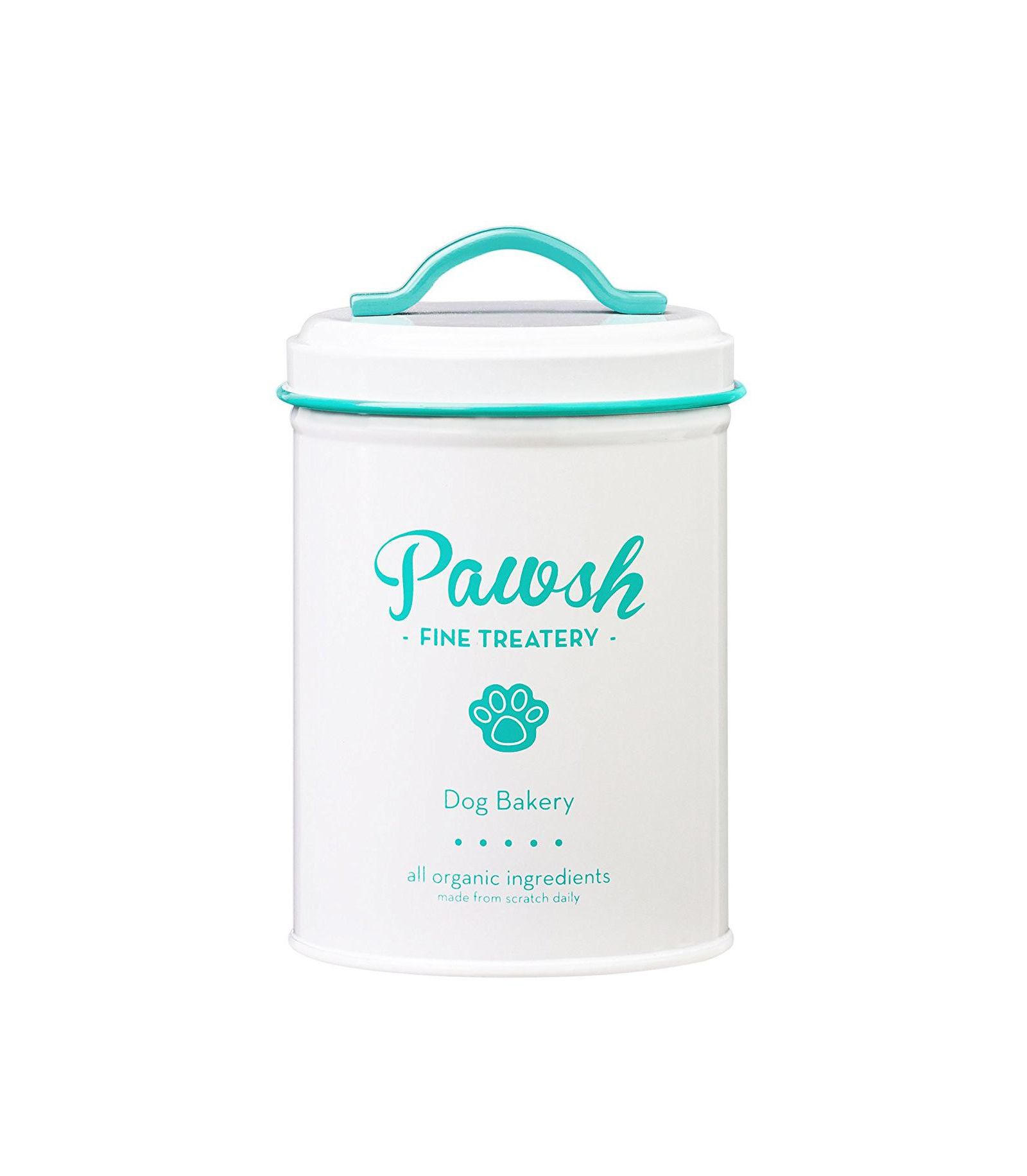 Металлический контейнер для хранения корма Amici Pet Pawsh Treatery, 44 oz., White Mint