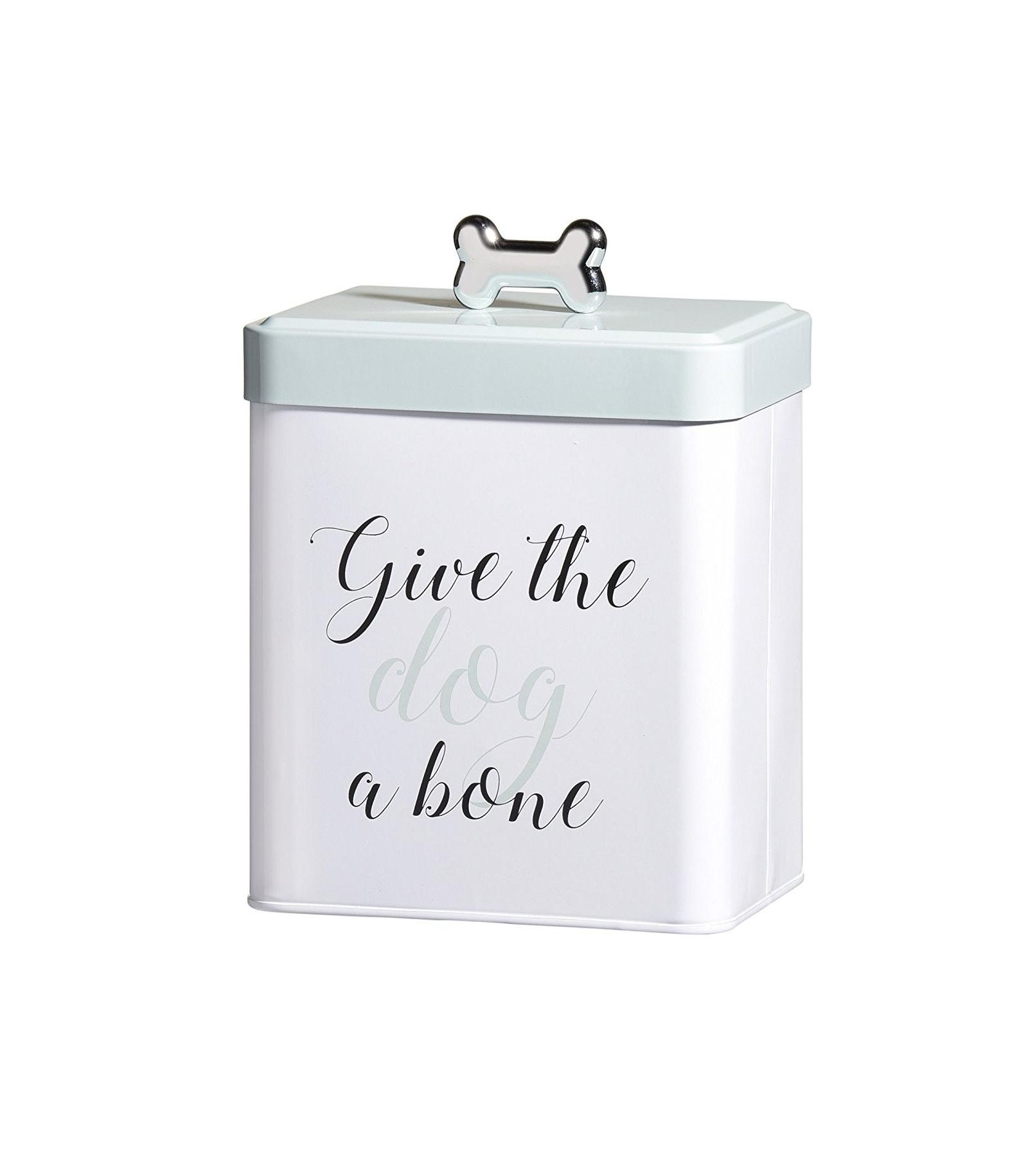 Контейнер для лакомств Amici Pet Marley Metal Bone Design Lid, 96 oz., White Green Black