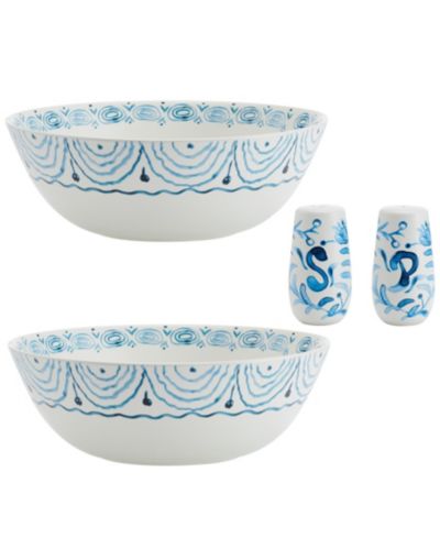 Fitz and Floyd Sicily Serve Bowls Plus Salt and Pepper Set