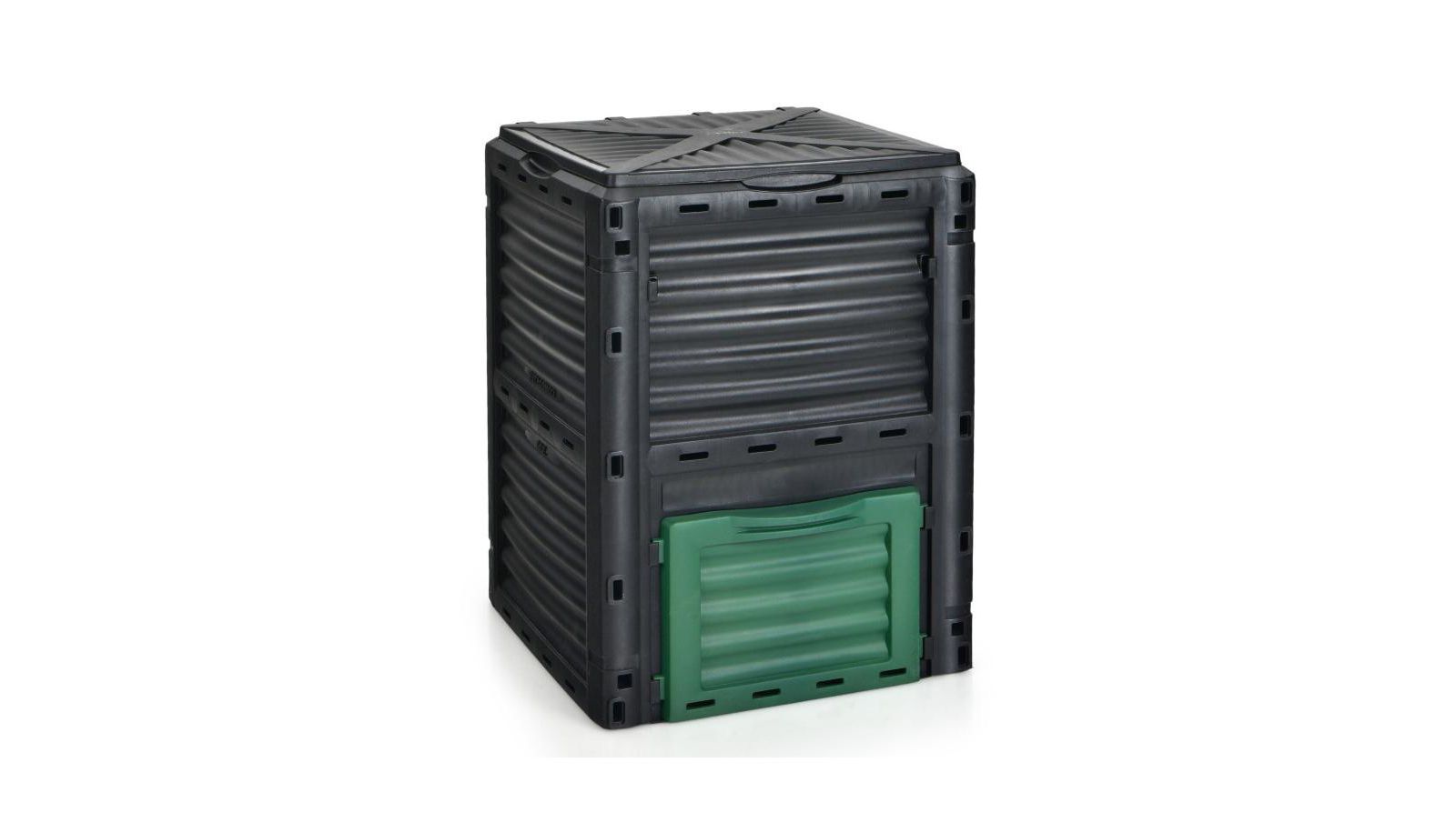 Outdoor Composter with Large Openable Lid and Bottom Exit Door For Garden Use