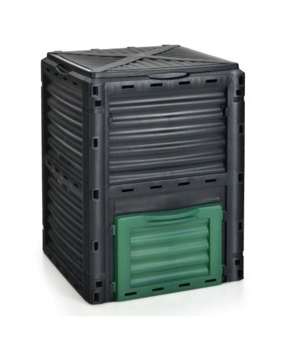 Outdoor Composter with Large Openable Lid and Bottom Exit Door For Garden Use