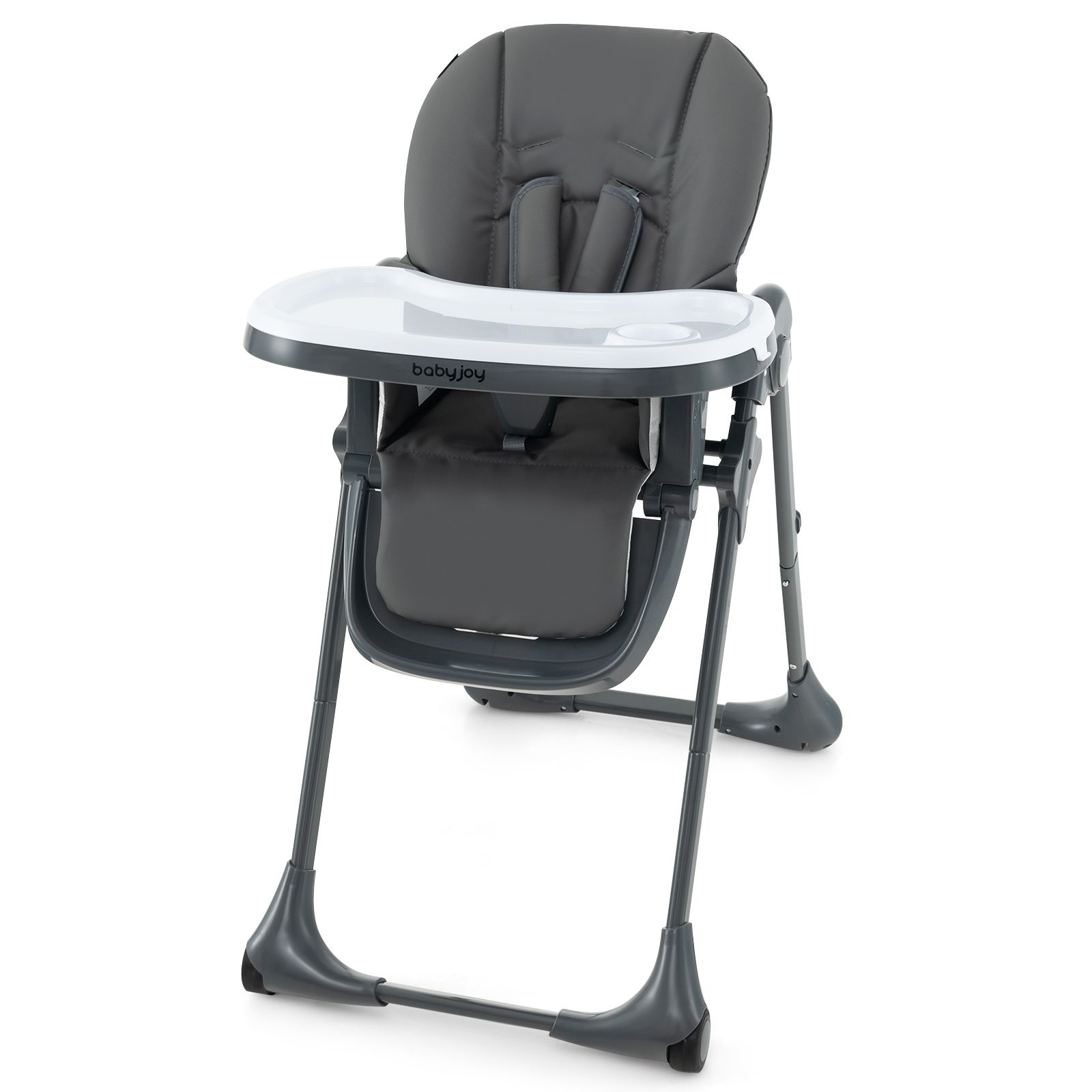 Slickblue 3 in 1 Adjustable Baby High Chair with 7 Height Levels and Double Tray for Feeding