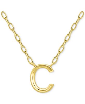 Giani Bernini Подвеска Initial C, позолоченное серебро 18k, длина 16" + 2" удлинитель