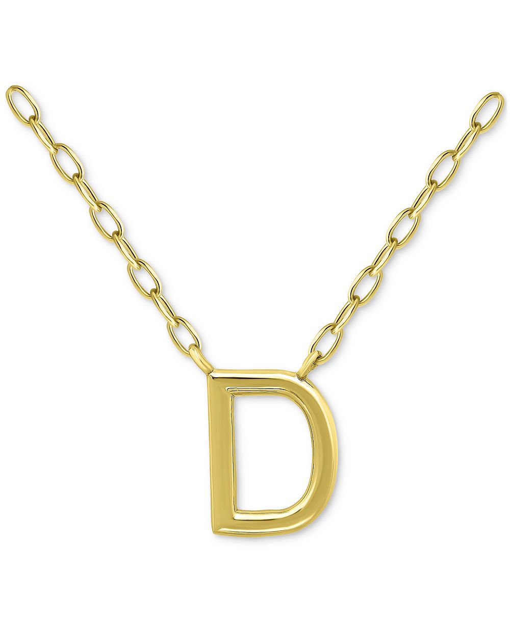 Giani Bernini Подвеска Initial D из стерлингового серебра с напылением 18k Gold, 16" + 2" extender