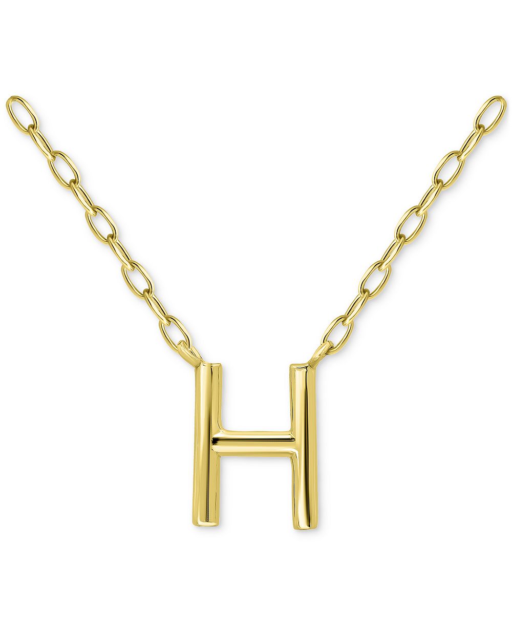 Подвеска Giani Bernini Initial H из позолоченного серебра 16" + 2" удлинитель