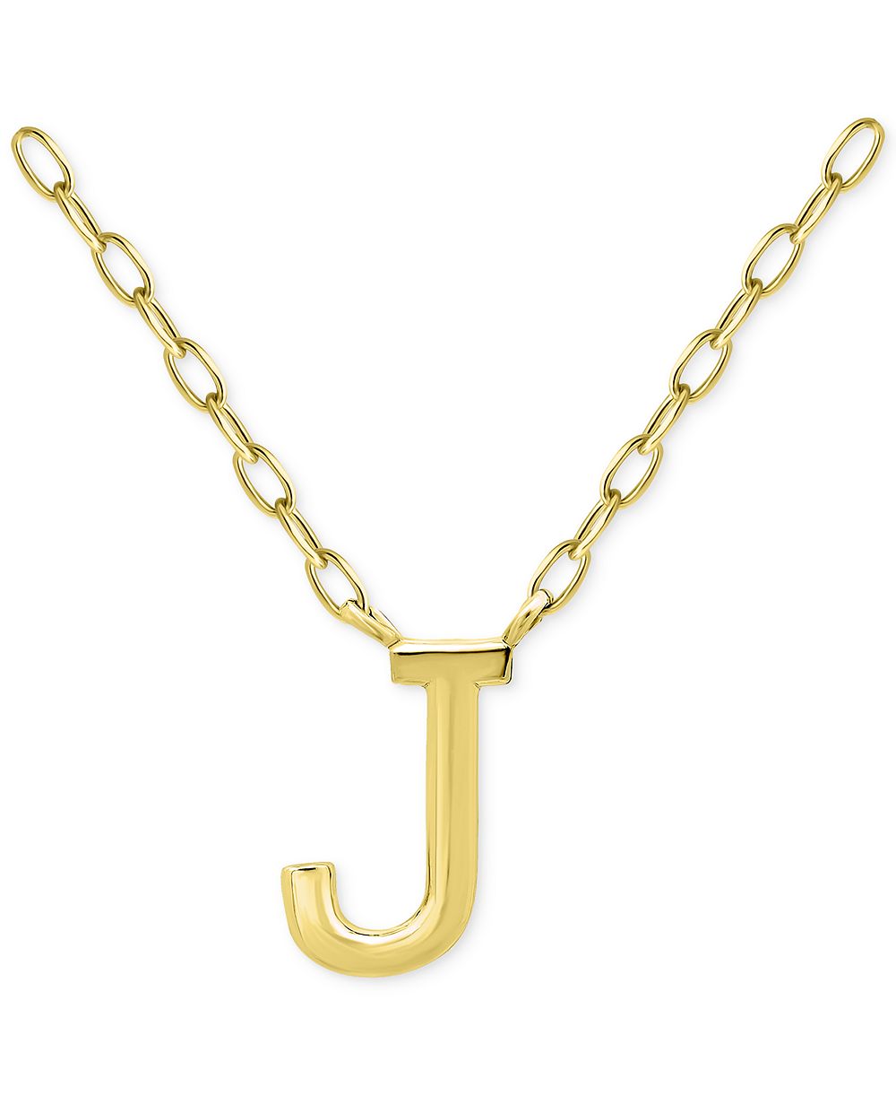 Подвеска Giani Bernini Initial J из стерлингового серебра с напылением 18k Gold, 16" + 2" extender