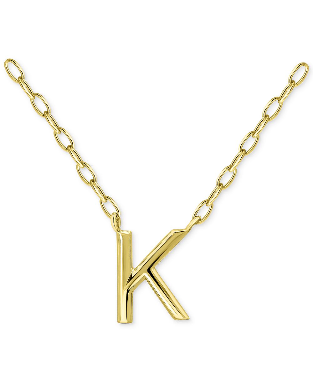 Giani Bernini Подвеска Initial K из позолоченного стерлингового серебра 18k, 16" + 2" удлинитель