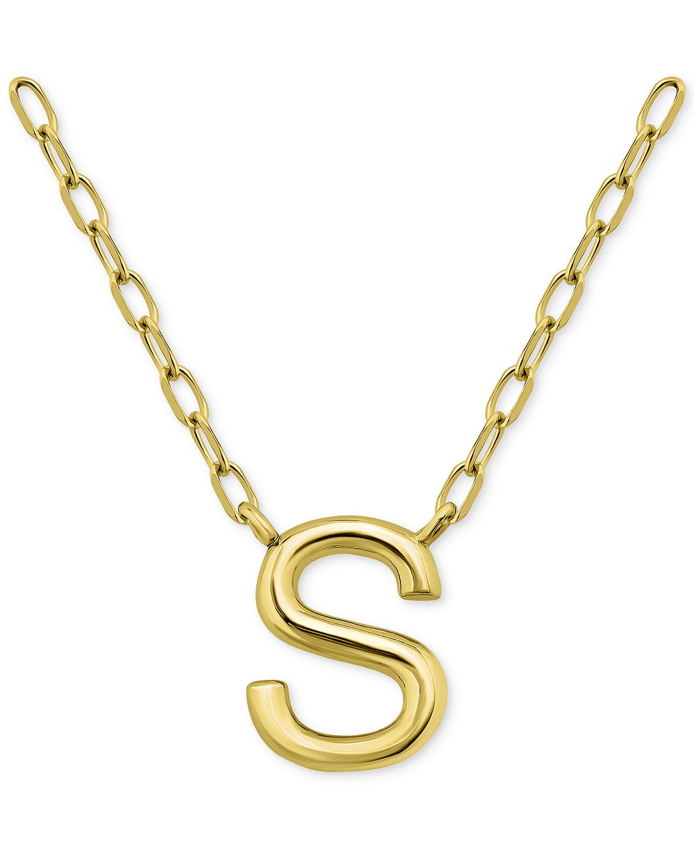 Подвеска Giani Bernini Initial S из стерлингового серебра с напылением 18k Gold-Plated, 16" + 2" extender