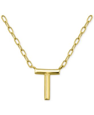 Giani Bernini подвеска Initial T из позолоченного стерлингового серебра, 16" + 2" extender