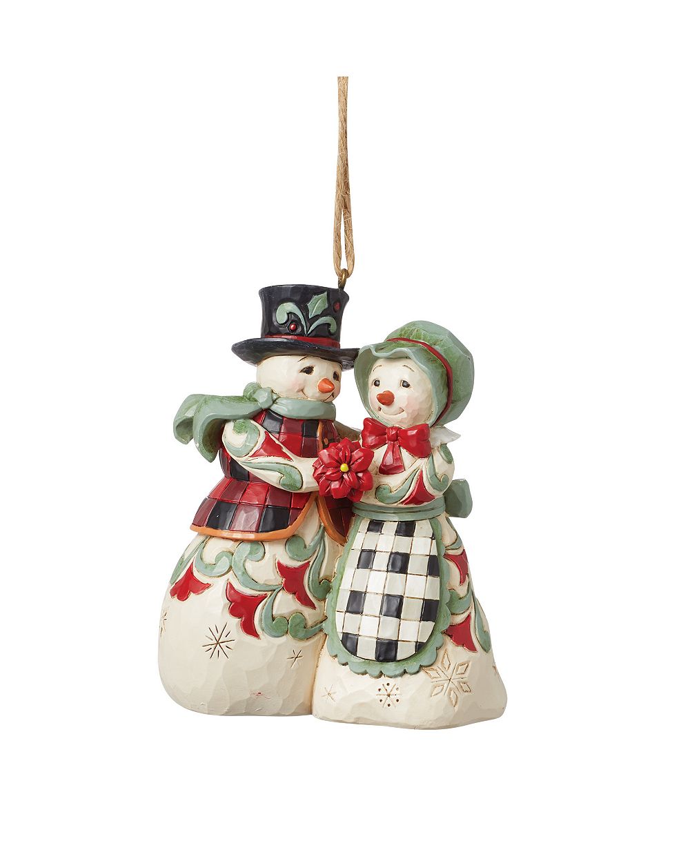 Jim Shore Highland Glen Snowman Basket Ornament
