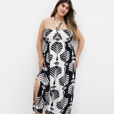CITY CHIC Women's Peta Border Print Maxi Dress