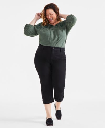 Джинсы Style & Co Plus Size Mid-Rise Curvy Capri