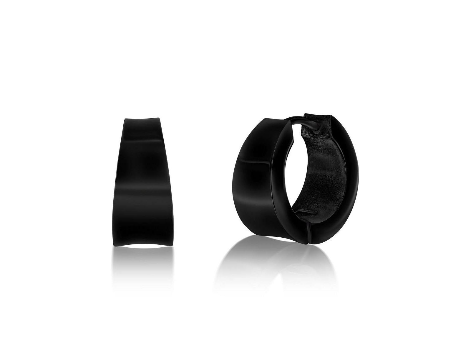 Stainless Steel or Plated over Stainless Steel Polished Huggie Earrings