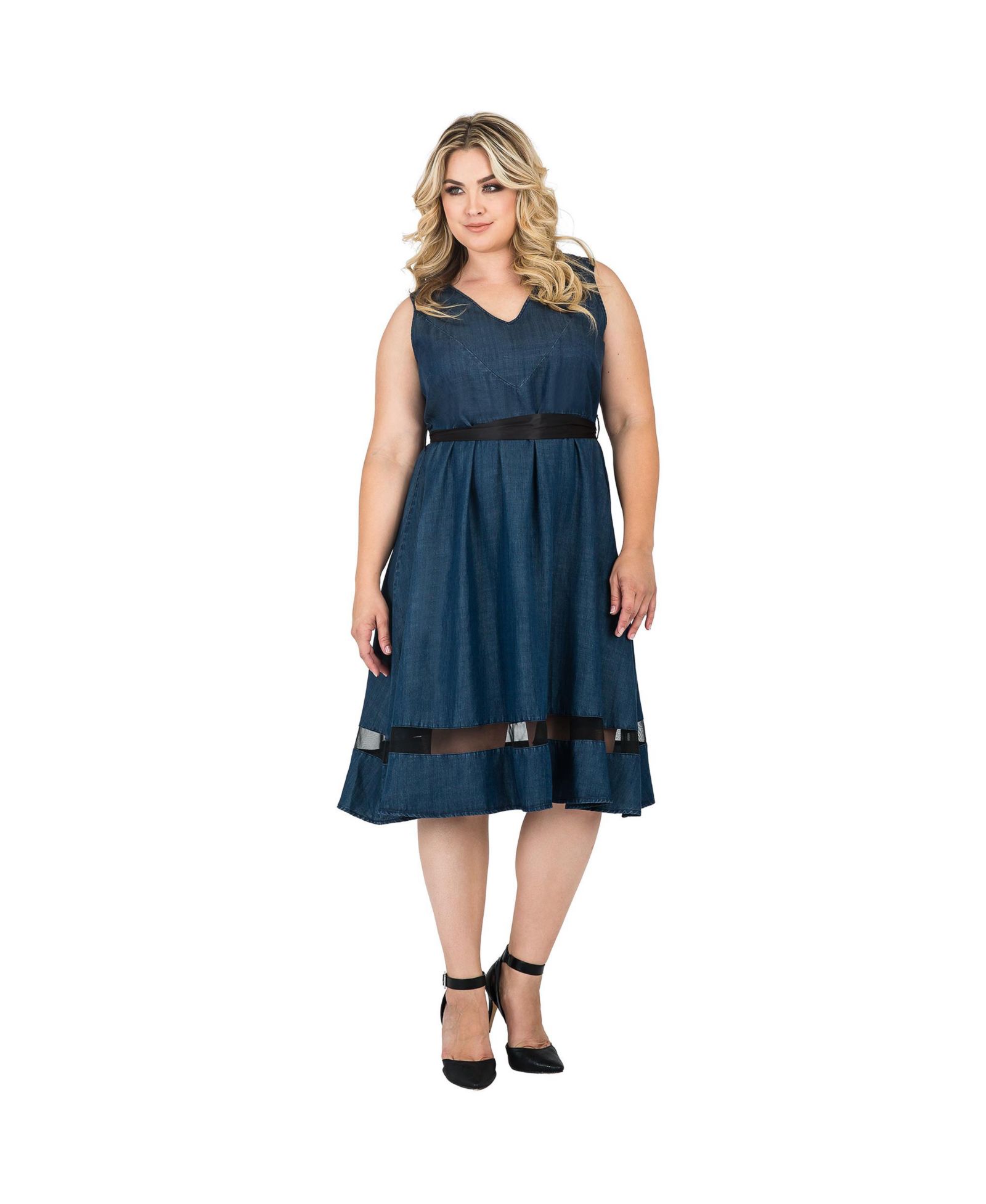 Женское джинсовое платье Plus Size Sleeveless A-Line Tencel Standards & Practices