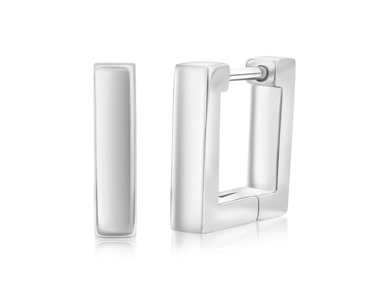 Серьги-кольца Metallo Stainless Steel, Gold Plated or Black Pated 12mm Square Huggie