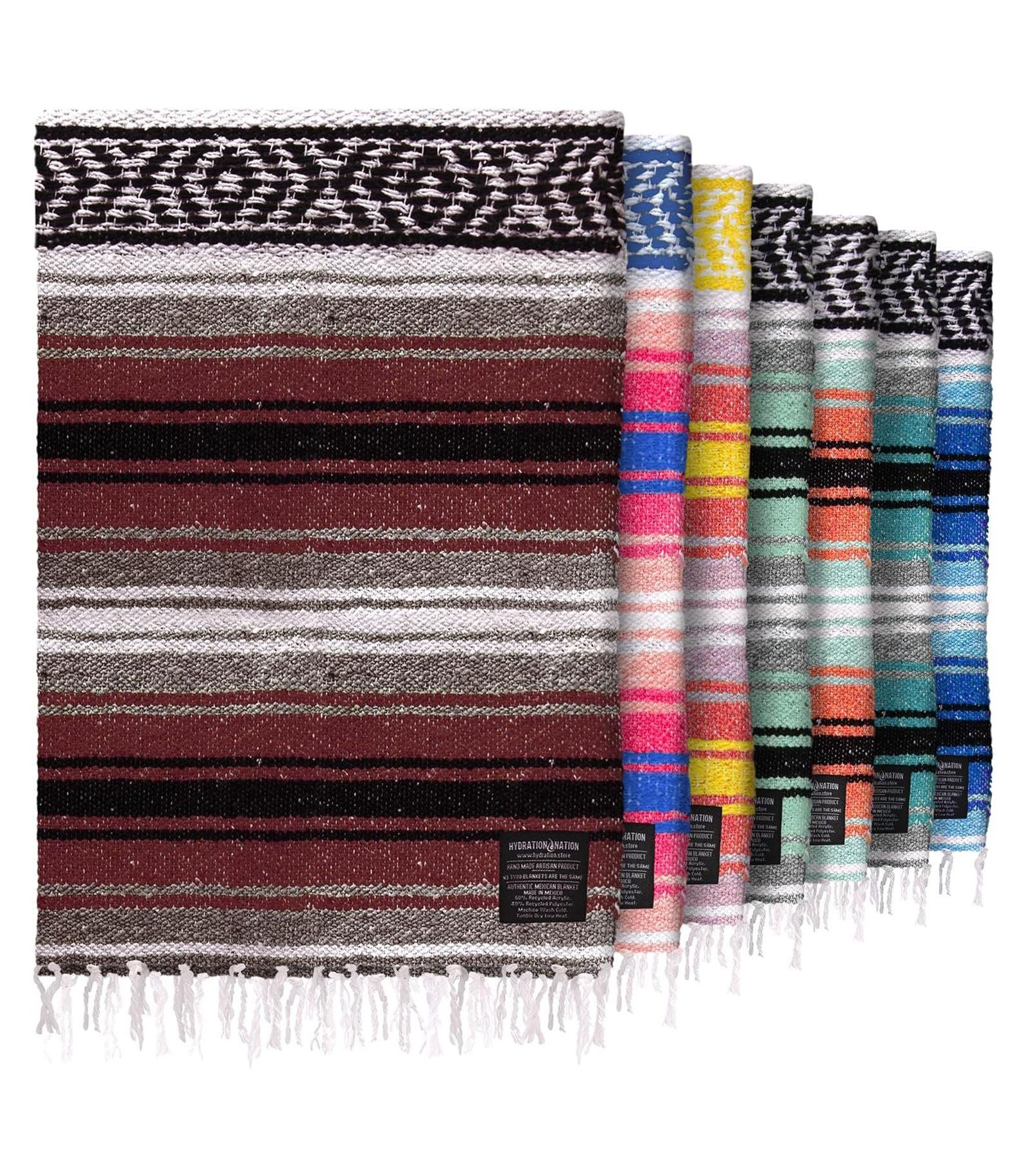 Authentic Large Handwoven Mexican Blanket - Durable Serape