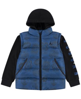 Jordan Boys' 2T-7 Layered-Look Long-Sleeve Hooded Jacket