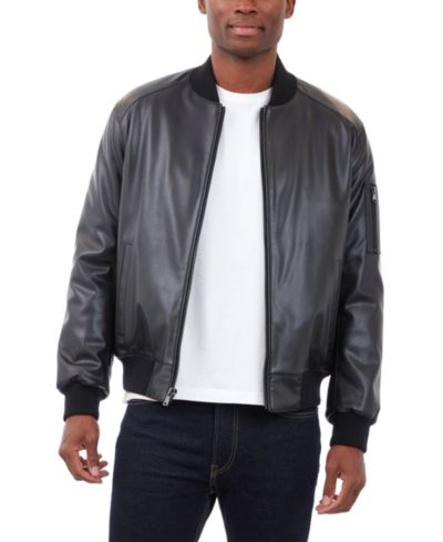 Мужская кожаная куртка Michael Kors Faux Leather Moto Jacket