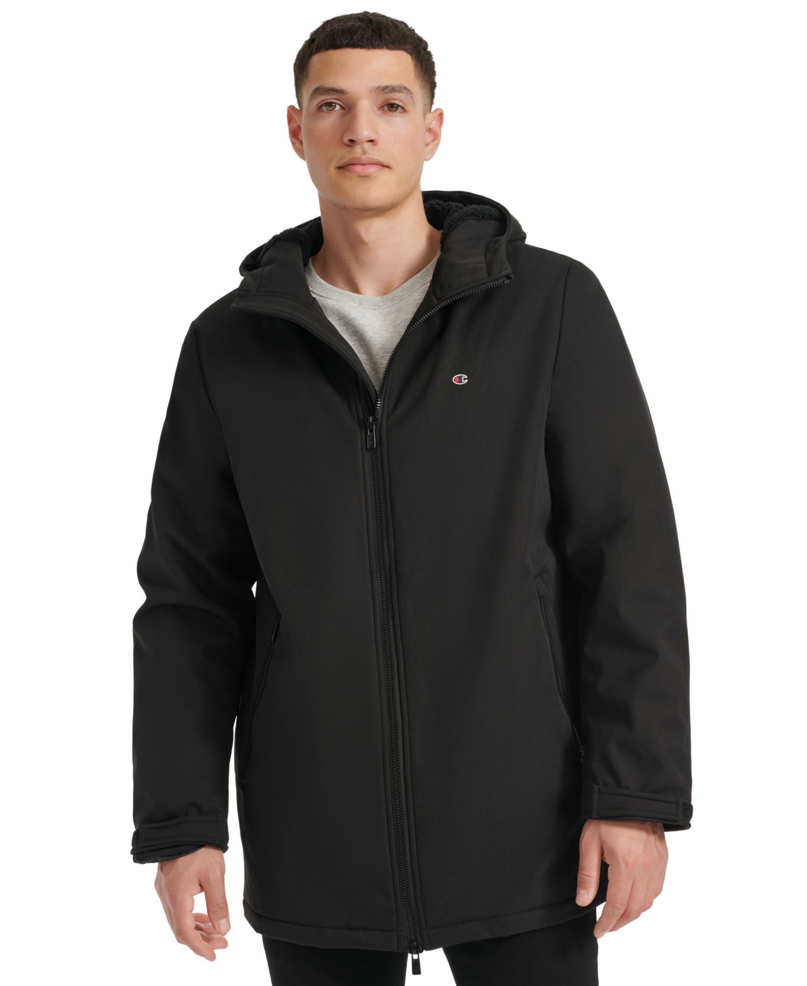 Champion Men's Performance Hooded, Faux Sherpa-Lined Peacoat Jacket