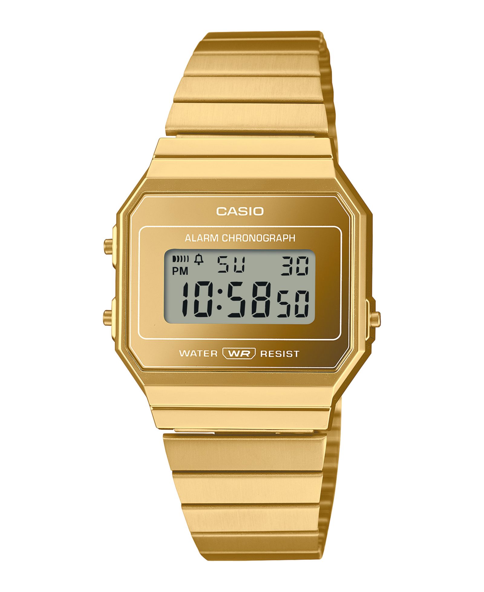 Унисекс цифровые часы Casio Gold Tone Stainless Steel, 35.5mm A700WEVG-9AVT