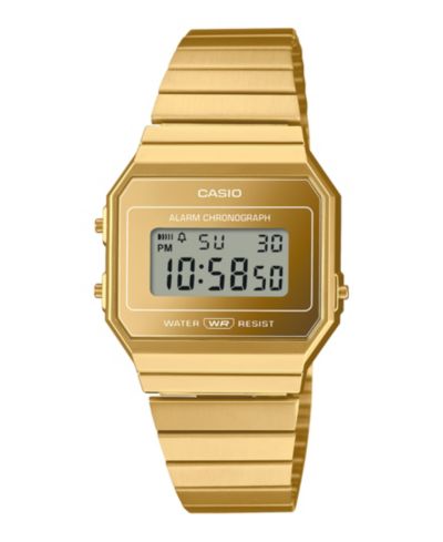Унисекс цифровые часы Casio Gold Tone Stainless Steel, 35.5mm A700WEVG-9AVT