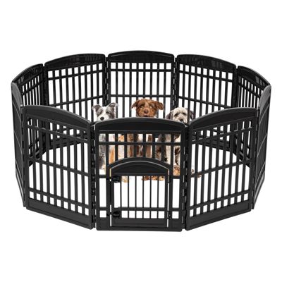 IRIS 35" Exercise 10-Panel Pet Playpen с дверью, Small, Medium, and Large Dogs