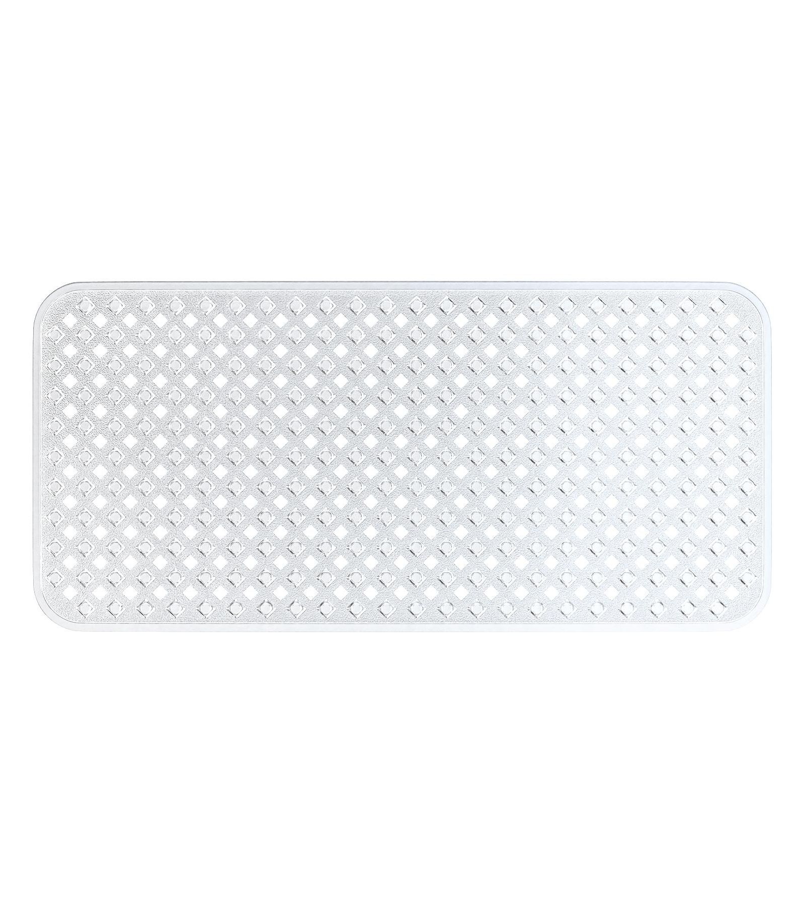 Non-Slip Suctioned Bathtub Mat with Drainage Holes - Durable & Machine Washable - Clear - 35"x16"