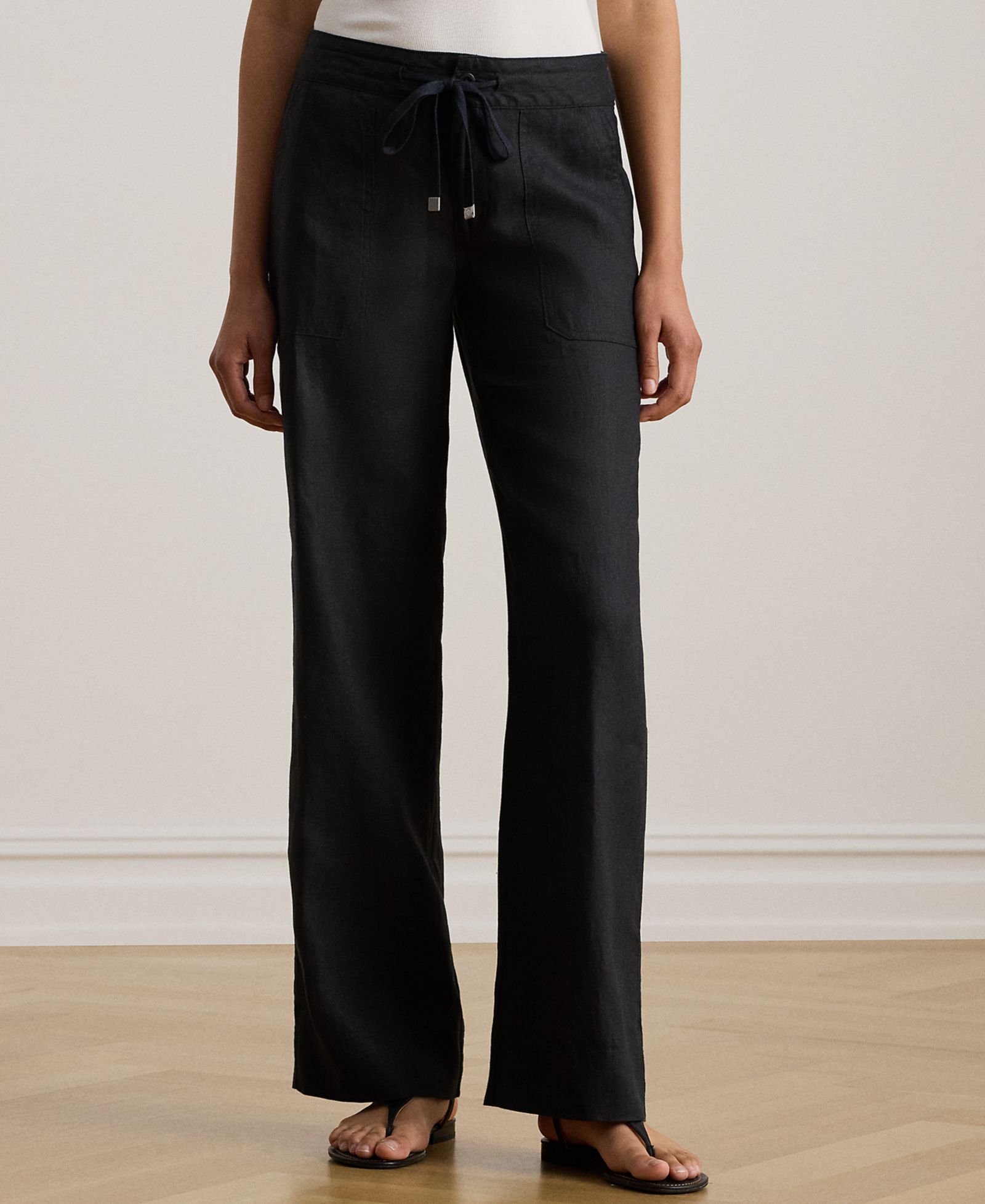 Lauren Ralph Lauren Женские льняные брюки широкого кроя, Petite