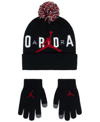 Jordan Big Kids  2-Piece Pom Beanie and Gloves Set
