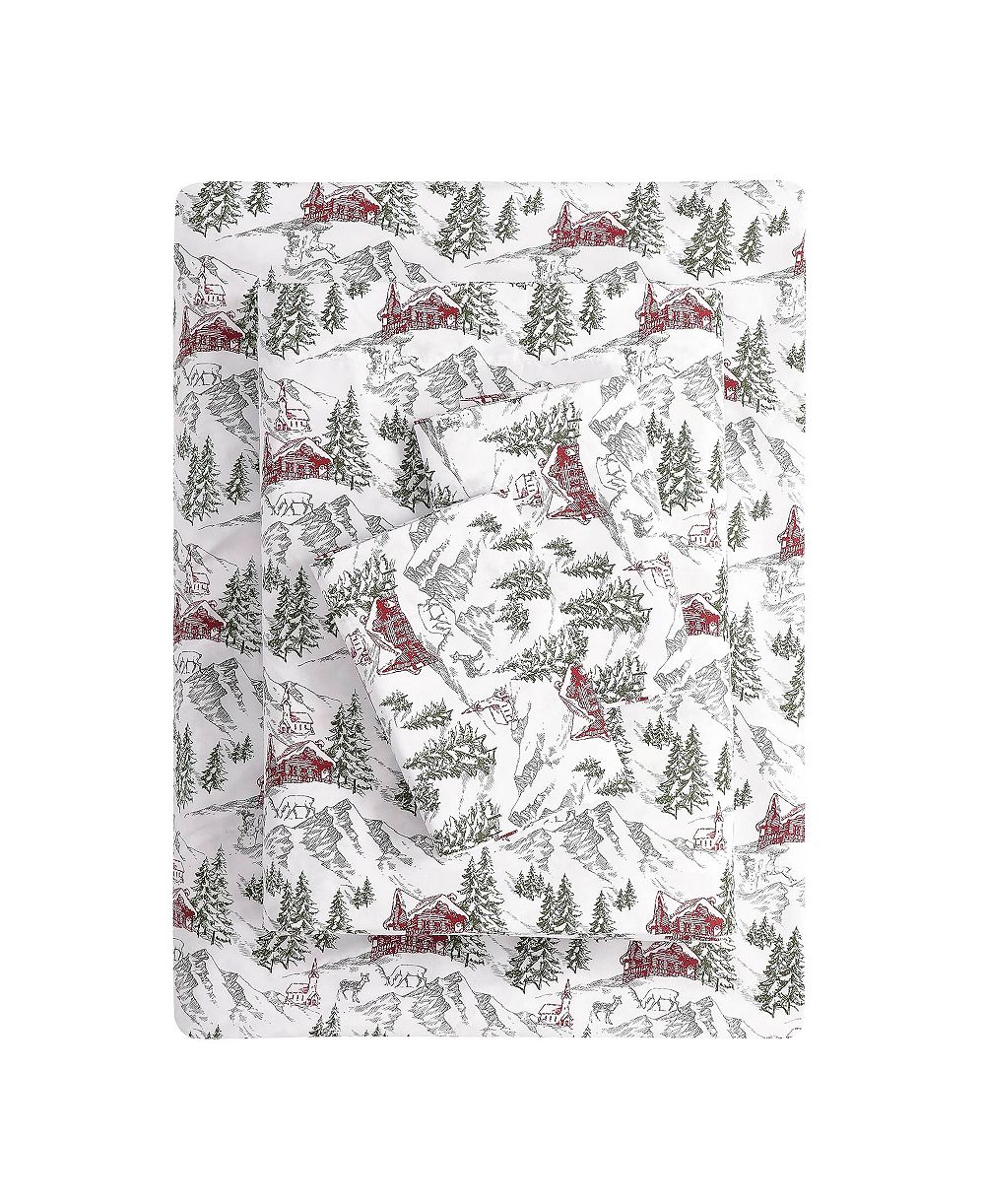 Macy's Holiday Printed Microfiber 4-Pc. Sheet Set, Full