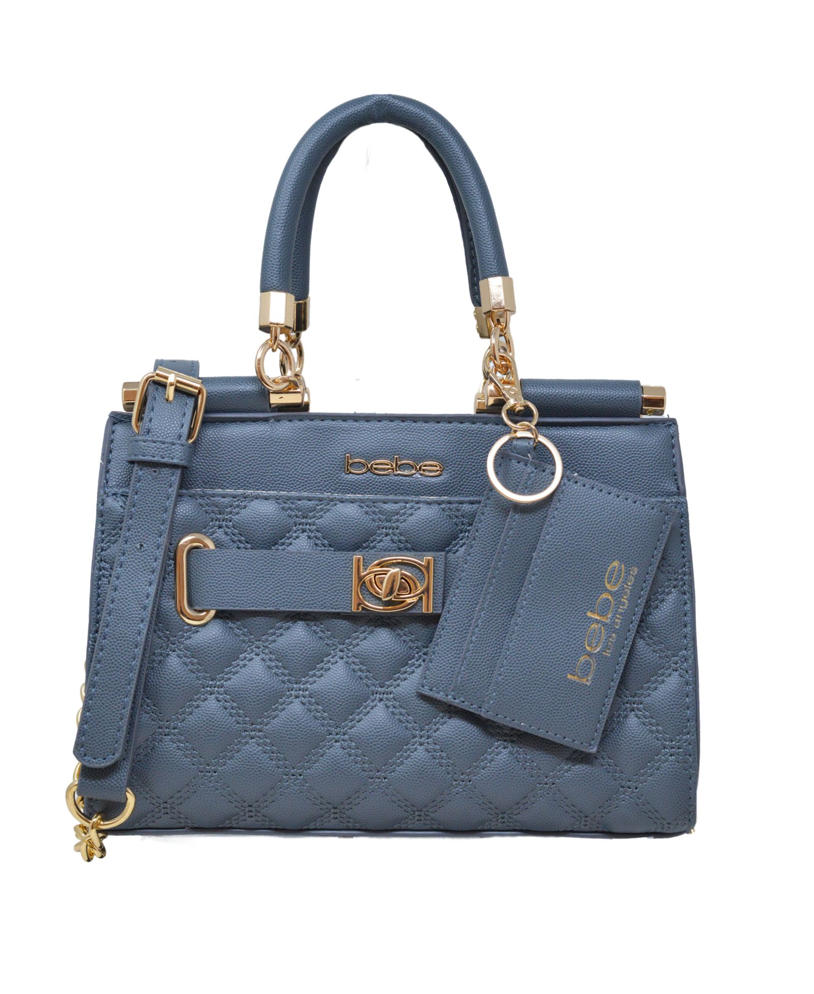 Bebe Alex Quilted Small Satchel Bag with Card Holder