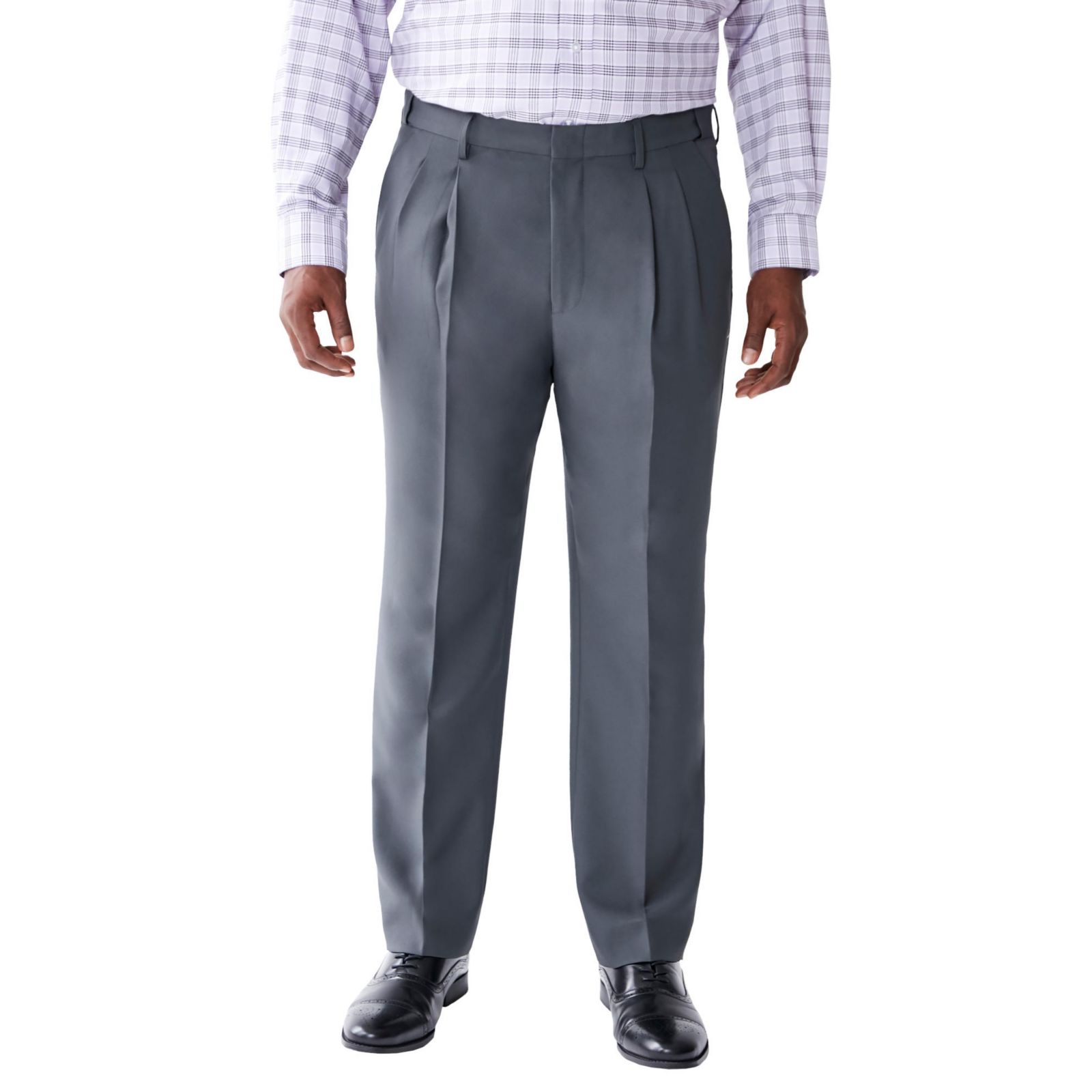 KingSize Men's Easy Movement Pleat-Front Expandable Dress Pants